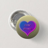 Line dance Liefde Hart Ronde Button 3,2 Cm (Voorkant /achterkant)
