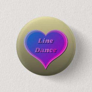Line dance Liefde Hart Ronde Button 3,2 Cm