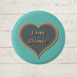 Line dance Liefde Hart Ronde Button 3,2 Cm