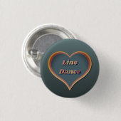 Line dance Liefde Hart Ronde Button 3,2 Cm (Voorkant /achterkant)