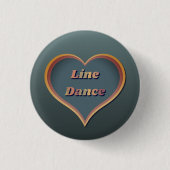 Line dance Liefde Hart Ronde Button 3,2 Cm (Voorkant)