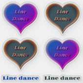 Line dance liefde harten Custom-Cut Vinyl Sticker