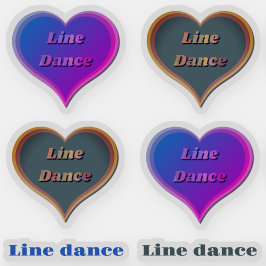 Line dance liefde harten Custom-Cut Vinyl Sticker