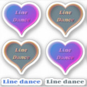 Line dance liefde harten Custom-Cut Vinyl Sticker (Voorkant)