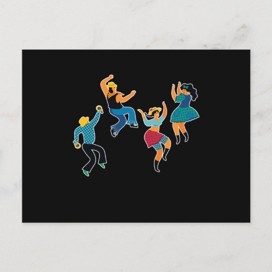 Line Dance Line Dancers Line Danser Country Cadeau Briefkaart (Voorkant)