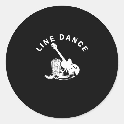 Line Dance Line Dancing Country Westerne Music Cad Ronde Sticker (Voorkant)