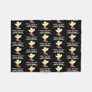 Line Dance Line Dancing Cowboy Hat Country Music Fleece Deken