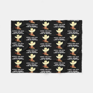Line Dance Line Dancing Cowboy Hat Country Music Fleece Deken