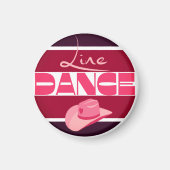 Line dance Love Cowboyhat roze Magneet (Voorkant)