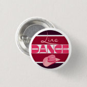 Line dance Love Cowboyhat roze Ronde Button 3,2 Cm (Voorkant /achterkant)