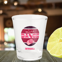 Line dance Love Cowboyhat roze Shot Glas