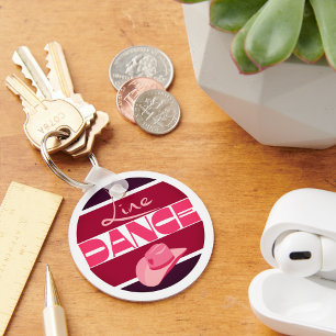 Line dance Love Cowboyhat roze Sleutelhanger
