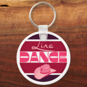 Line dance Love Cowboyhat roze Sleutelhanger (Voorkant)