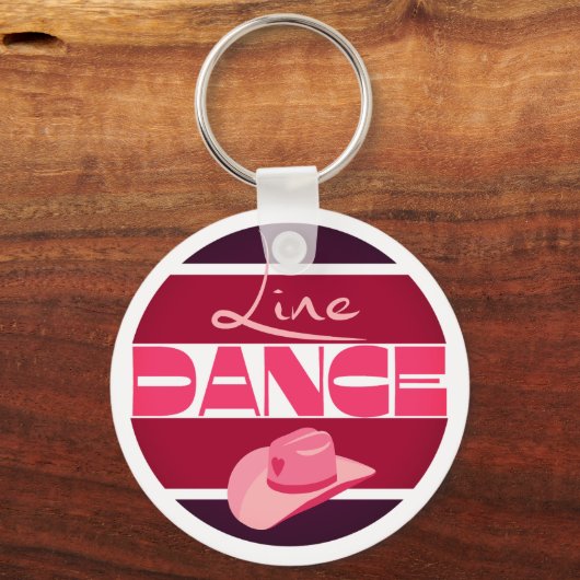 Line dance Love Cowboyhat roze Sleutelhanger (Voorkant)