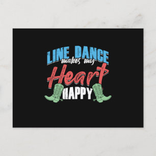 Line Dance maakt mijn hart Happy Country Music Gif Briefkaart