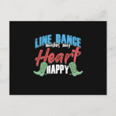 Line Dance maakt mijn hart Happy Country Music Gif Briefkaart (Voorkant)