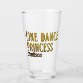 Line dance prinses gouden naam glas (Voorkant)