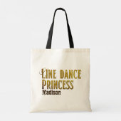 Line dance prinses gouden naam tote bag (Achterkant)