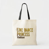 Line dance prinses gouden naam tote bag (Voorkant)