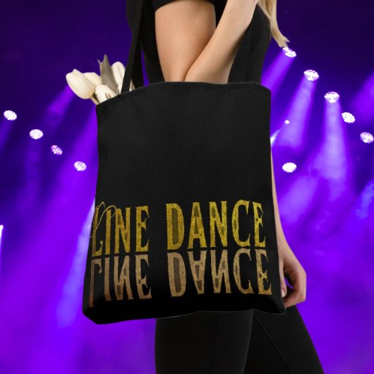 Line dance prinses gouden naam tote bag