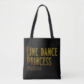 Line dance prinses gouden naam tote bag (Voorkant)
