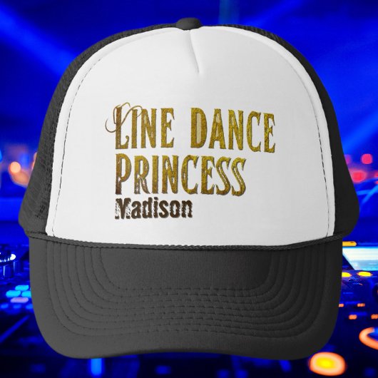 Line dance prinses gouden naam trucker pet