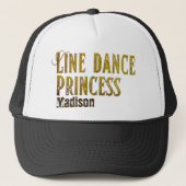Line dance prinses gouden naam trucker pet (Voorkant)