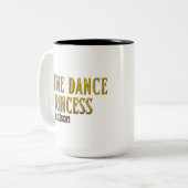 Line dance prinses gouden naam tweekleurige koffiemok (Voorkant links)