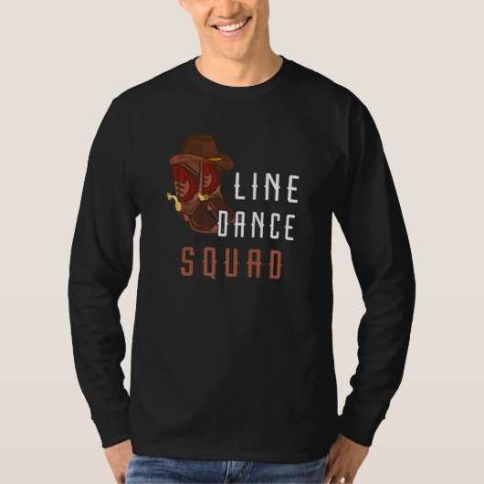 Line Dance Squad Line Dancing Westerne Crew Dance  T-shirt (Voorkant)
