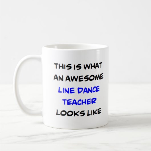line dance teacher, awesome koffiemok (Links)