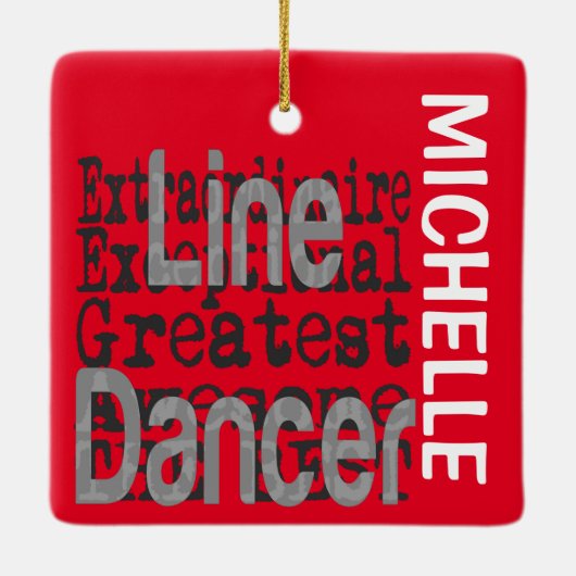 Line Dancer Extraordinaire CUSTOM Keramisch Ornament (Achterkant)