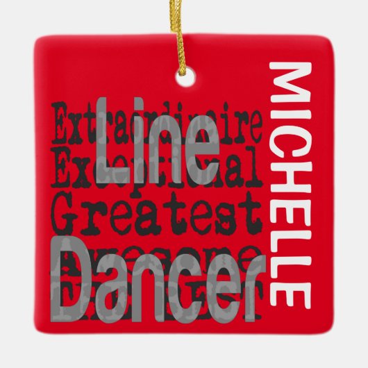Line Dancer Extraordinaire CUSTOM Keramisch Ornament (Voorkant)