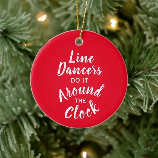 Line Dancer Gift Custom Bericht Kleur Kerstmis Keramisch Ornament (Boom)