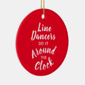 Line Dancer Gift Custom Bericht Kleur Kerstmis Keramisch Ornament (Rechts)