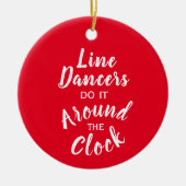 Line Dancer Gift Custom Bericht Kleur Kerstmis Keramisch Ornament (Voorkant)