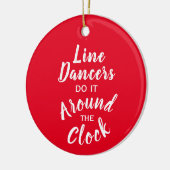 Line Dancer Gift Custom Bericht Kleur Kerstmis Keramisch Ornament (Links)