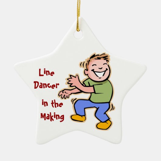 Line Dancer in de Making. Jongen Keramisch Ornament (Voorkant)