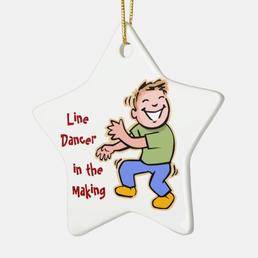 Line Dancer in de Making. Jongen Keramisch Ornament (Links)