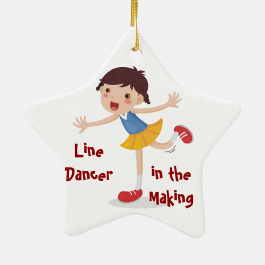 Line Dancer in de Making. - Meisje Keramisch Ornament (Achterkant)