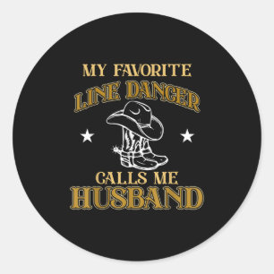 Line Dancer noemt me echtgenoot dansleraar Dans Ronde Sticker