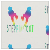 Line Dancer Steppin' Out Neon Rainbow Fabric Stof (Close Up)