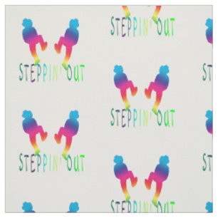 Line Dancer Steppin' Out Neon Rainbow Fabric Stof