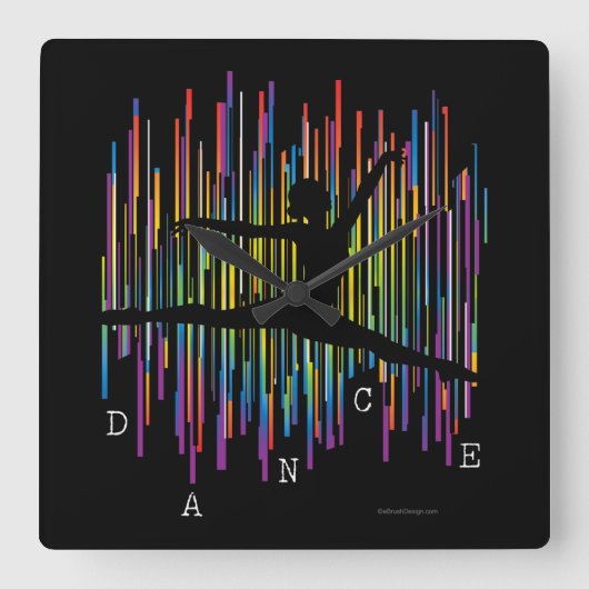 Line Dancer (v1) Vierkante Klok (Voorkant)