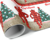 Line Dancers met Red Pset Merry Kerstmis Cadeaupapier (Rol Hoek)