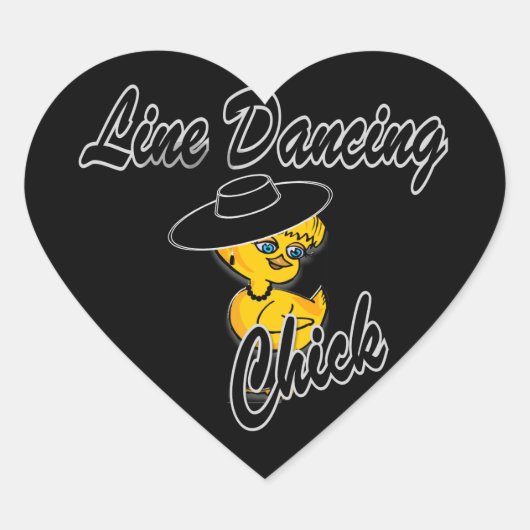 Line Dancing Chick #4 Hart Sticker (Voorkant)