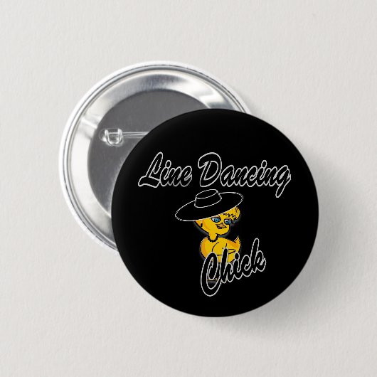 Line Dancing Chick #4 Ronde Button 5,7 Cm (Voorkant /achterkant)