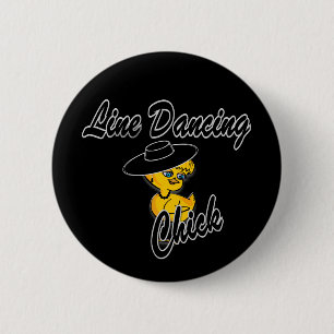 Line Dancing Chick #4 Ronde Button 5,7 Cm