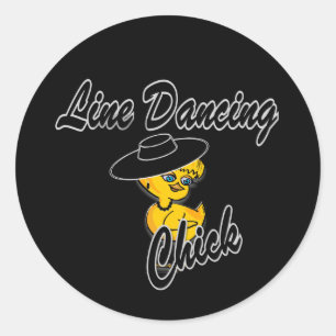 Line Dancing Chick #4 Ronde Sticker
