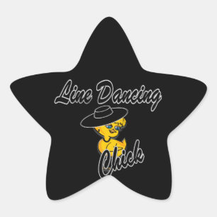 Line Dancing Chick #4 Ster Sticker