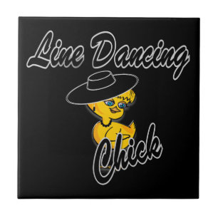 Line Dancing Chick #4 Tegeltje
